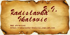 Radislavka Ikalović vizit kartica